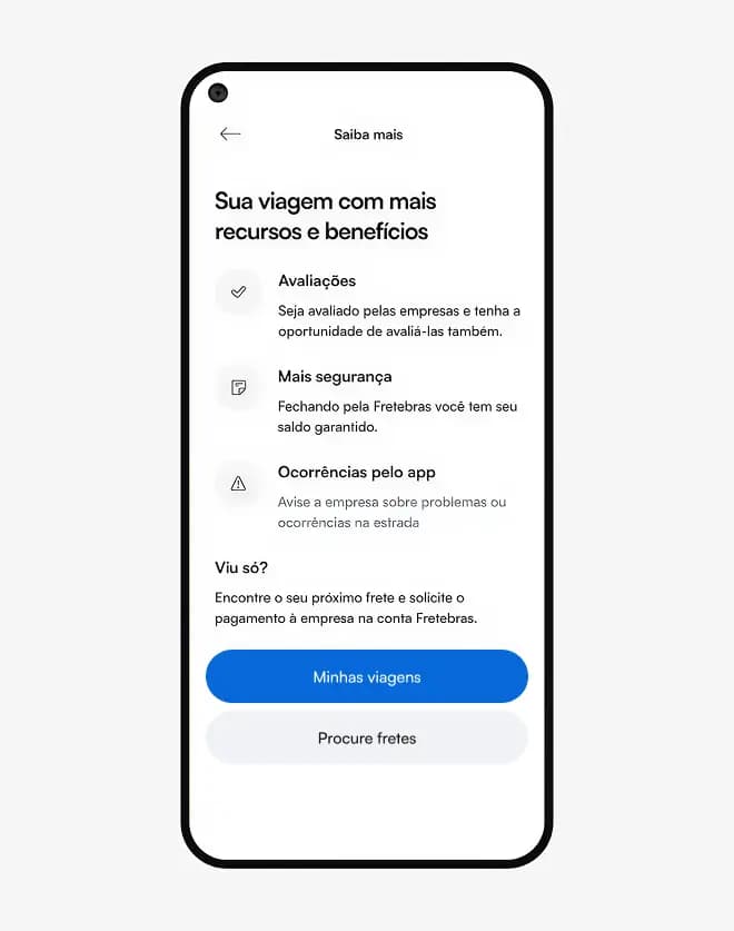 Imagem referente a área vip no aplicativo fretebras